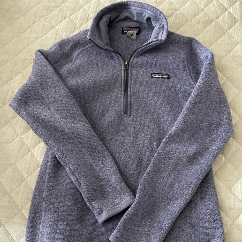 Patagonia light purple quarter zip jacket